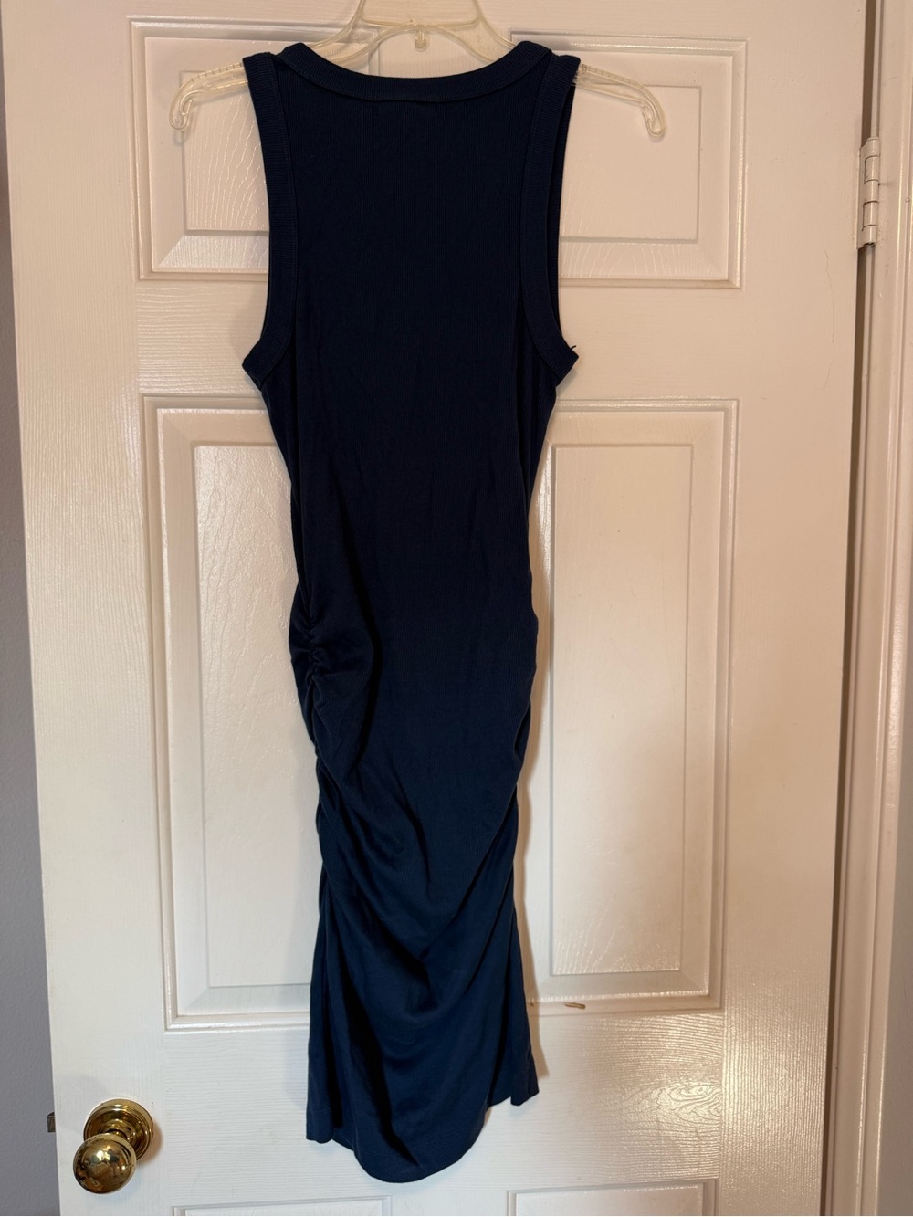 NWT Sleeveless Navy Ruched Michael Stars Midi Dress-Size Small - Picture 3 of 4